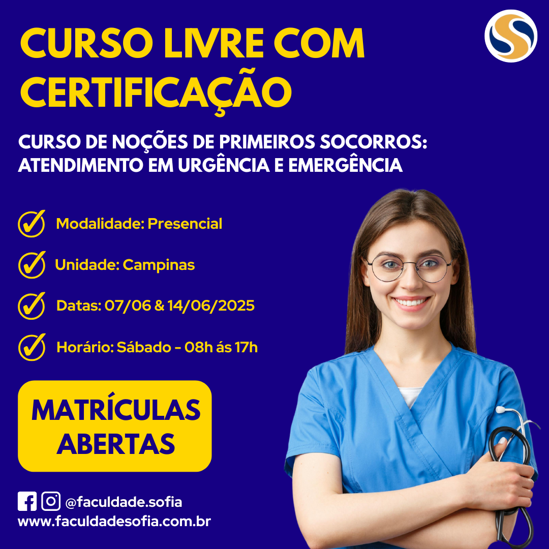 CURSO DE NOÇÕES DE PRIMEIROS SOCORROS: ATENDIMENTO EM URGÊNCIA E EMERGÊNCIA CURSO DE NOÇÕES DE PRIMEIROS SOCORROS: ATENDIMENTO EM URGÊNCIA E EMERGÊNCIA